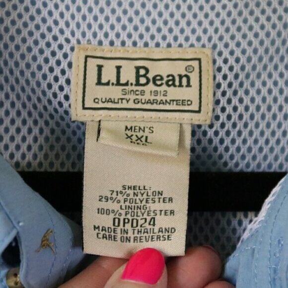 Men's XXL L.L. Bean Buzz Off Outdoor Long Sleeve Shirt Blue - Picture 6 of 9